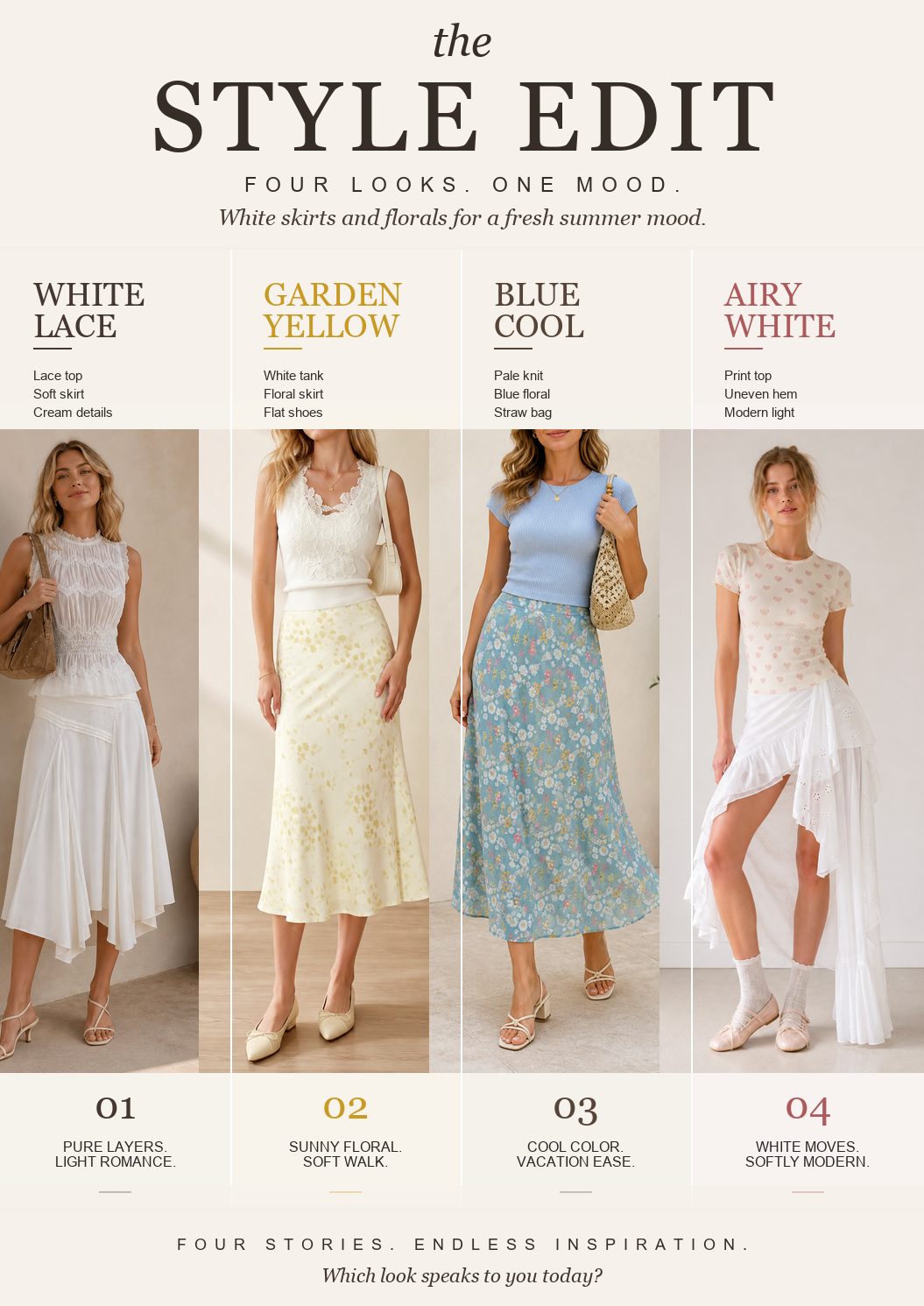 White Dresses and Floral Maxis for Soft Summer Days